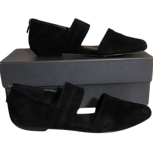 Eileen Fisher Mary Jane Flats 6.5 Suede Preppy Academia Minimalist Workwear - Picture 2 of 6